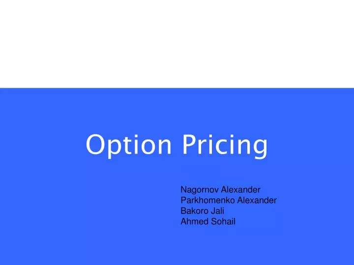 option pricing