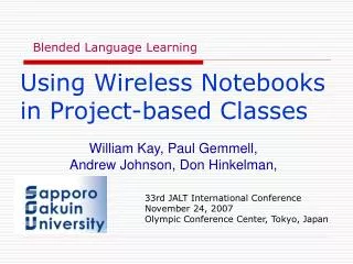 Using Wireless Notebooks in Project-based Classes