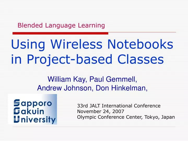 using wireless notebooks in project based classes