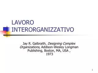 lavoro interorganizzativo
