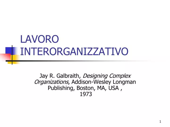 lavoro interorganizzativo