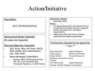 Action/Initiative