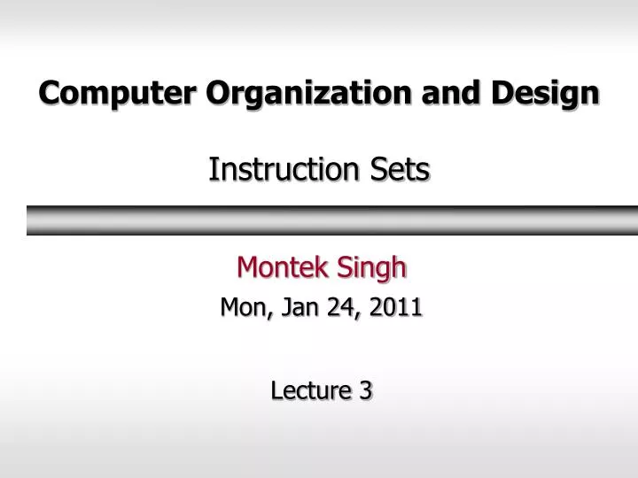 computer organization and design instruction sets