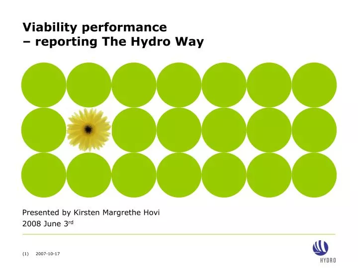 viability performance reporting the hydro way
