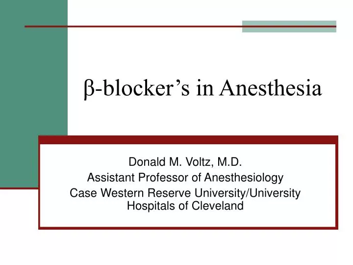 b locker s in anesthesia