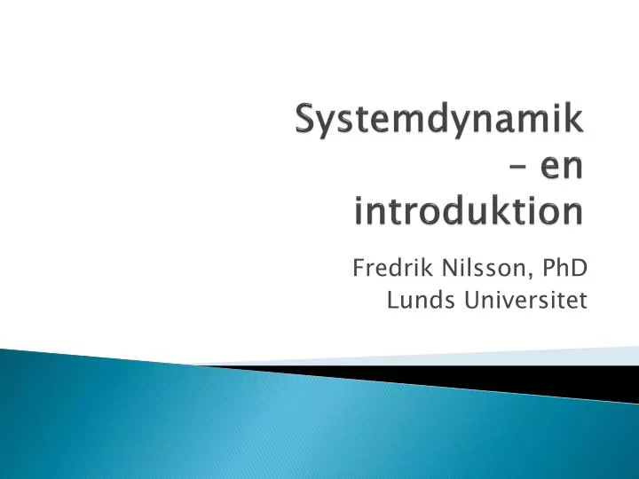 systemdynamik en introduktion