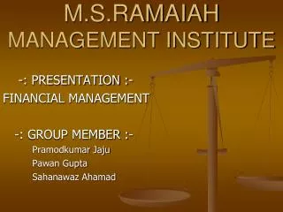 M.S.RAMAIAH MANAGEMENT INSTITUTE