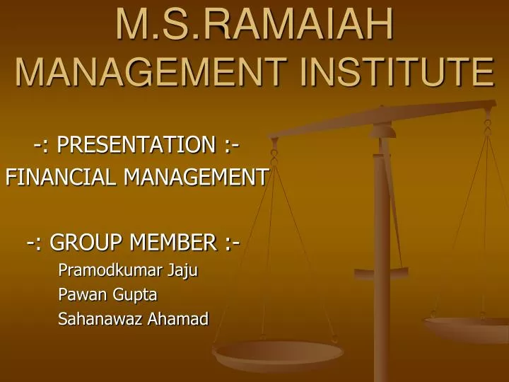 m s ramaiah management institute