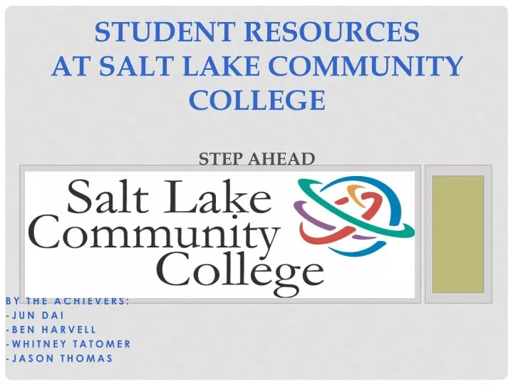 student resources at salt lake community college step ahead