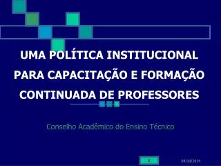 uma pol tica institucional para capacita o e forma o continuada de professores