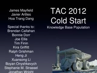 TAC 2012 Cold Start Knowledge Base Population