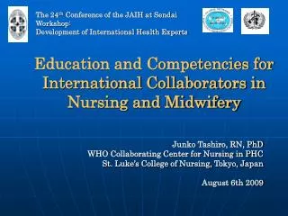 Education and Competencies for International Collaborators in Nursing and Midwifery