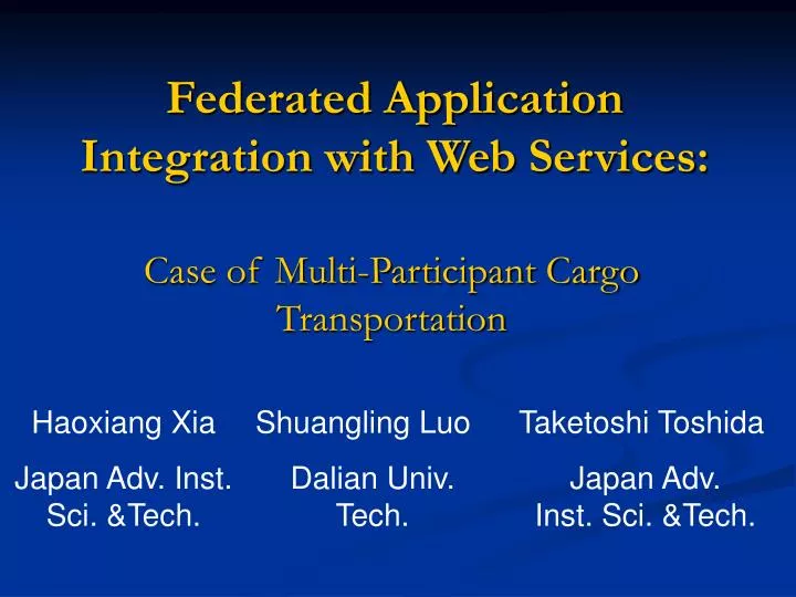 federated application integration with web services