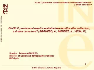 EU-SILC provisional results available two months after collection,