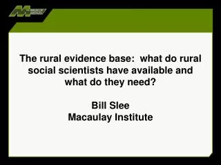 What do we mean by the evidence base?
