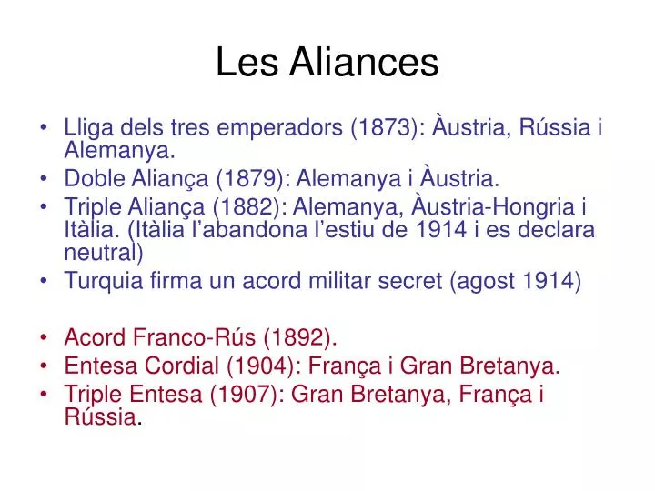 les aliances