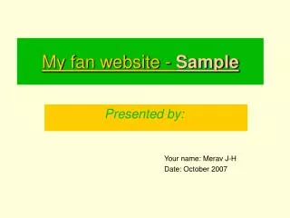 My fan website - Sample