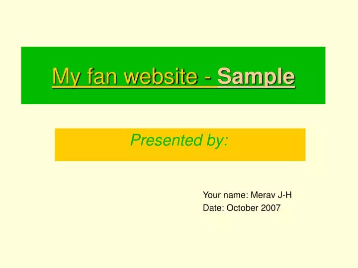 my fan website sample