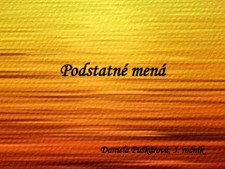 podstatn men