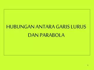 hubungan antara garis lurus dan parabola