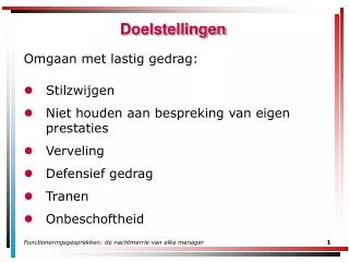 doelstellingen