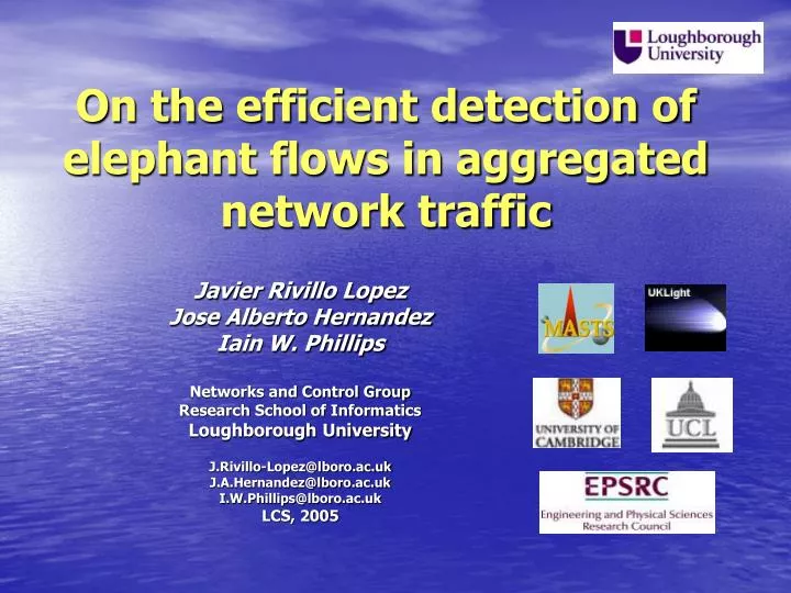 on the efficient detection of elephant flows in aggregated network traffic