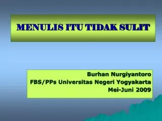 menulis itu tidak sulit
