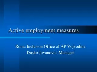 active employment measures