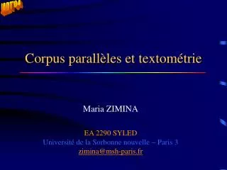 corpus parall les et textom trie