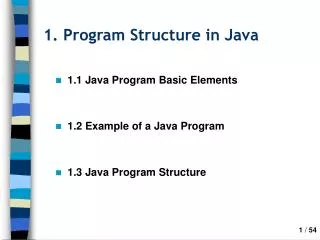 1. Program Structure in Java