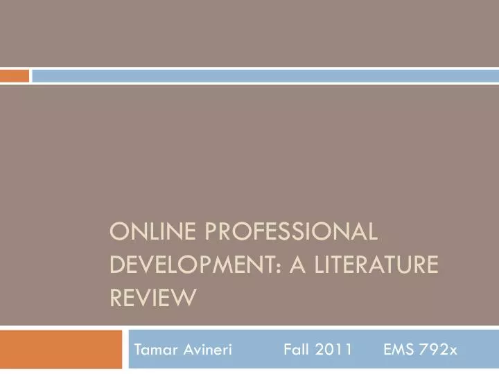 online professional development a literature review