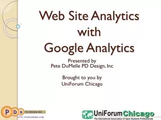 Web Site Analytics with Google Analytics