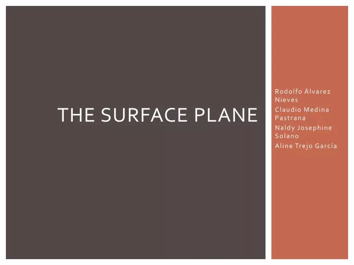 the surface plane
