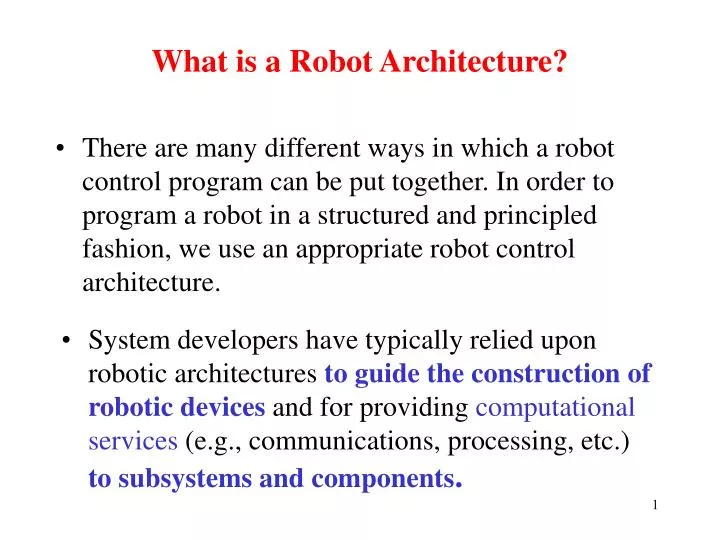 what is a robot architecture