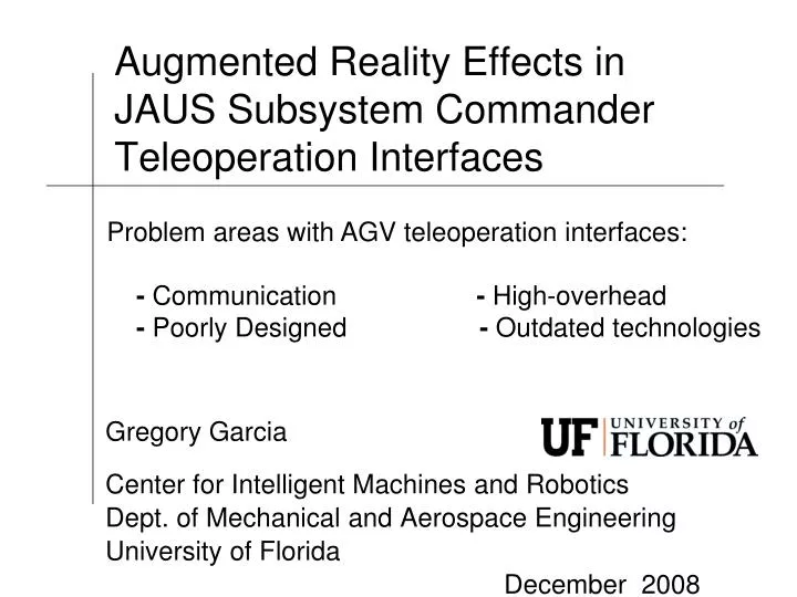 augmented reality effects in jaus subsystem commander teleoperation interfaces