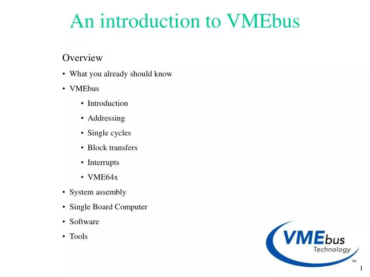 an introduction to vmebus