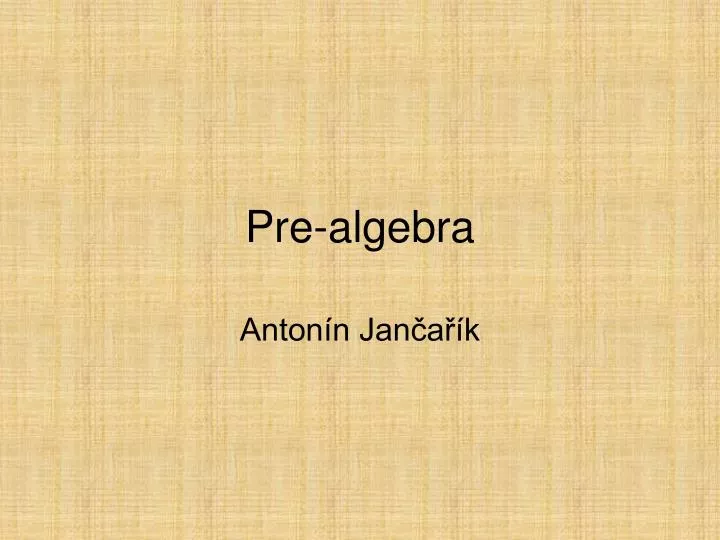 pre algebra