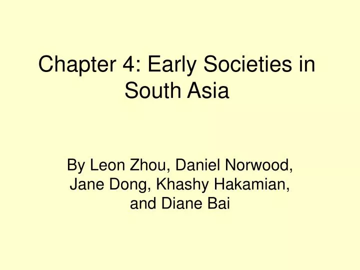 chapter 4 early societies in south asia