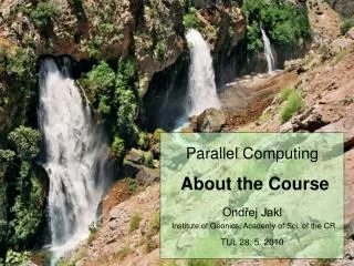 Today the first part of a two-part course on Parallel Computing