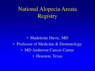 National Alopecia Areata Registry