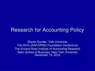 Research for Accounting Policy