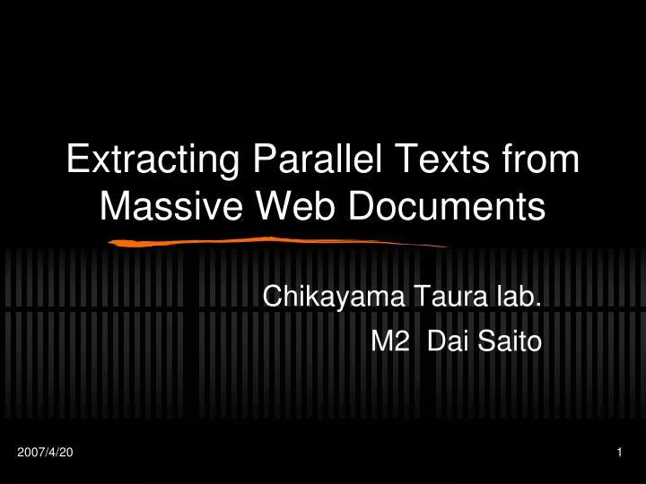 extracting parallel texts from massive web documents