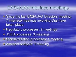 EASA/JAA interface meetings