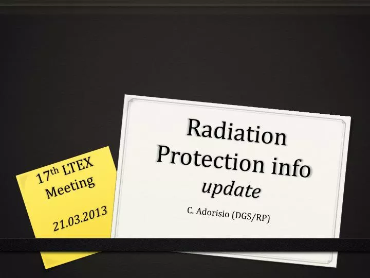 radiation protection info update