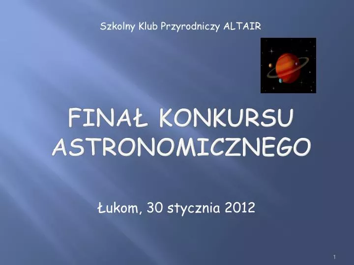 fina konkursu astronomicznego