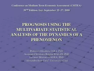 Conference on Medium Term Economic Assessment (CMTEA)
