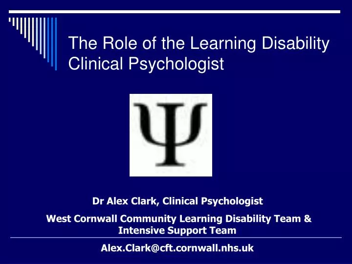 the role of the learning disability clinical psychologist