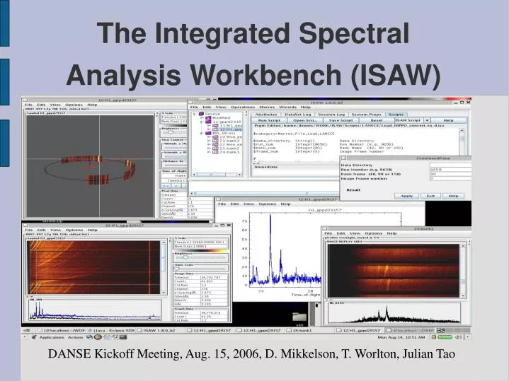 the integrated spectral analysis workbench isaw