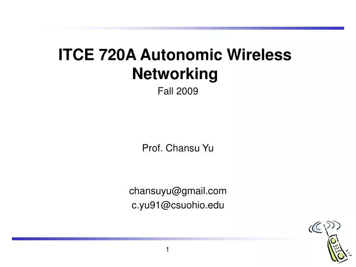 itce 720a autonomic wireless networking