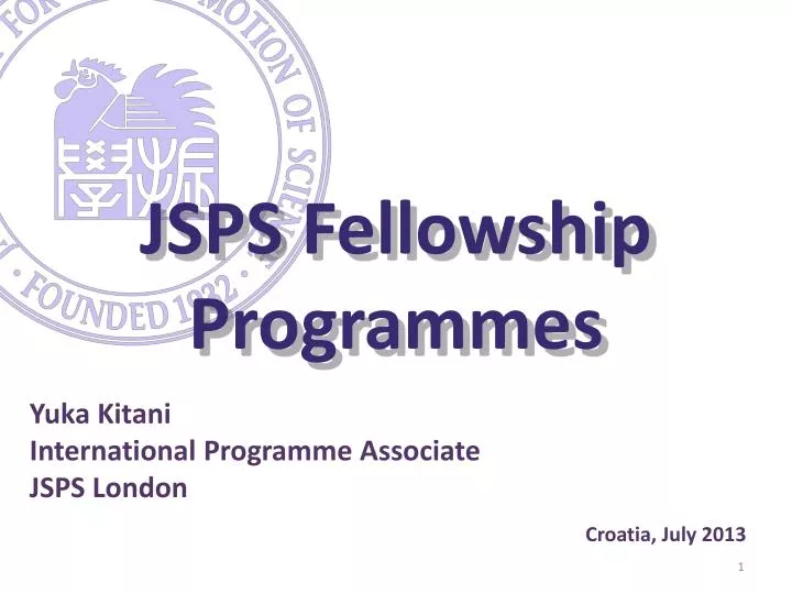 jsps fellowship programmes